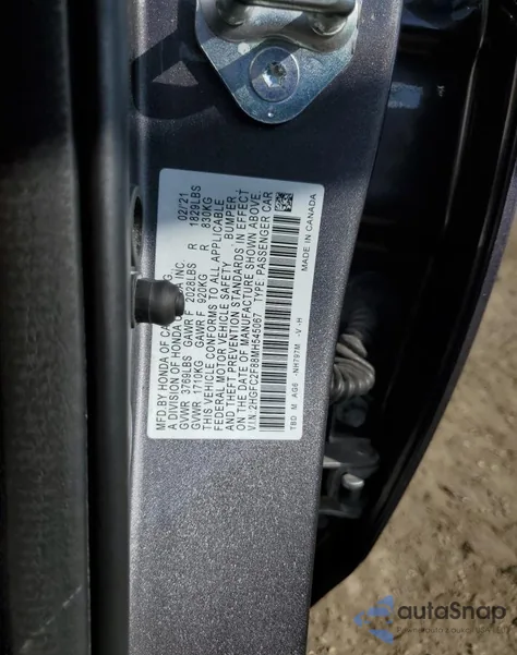 2021 Honda Civic Sport from USA, damaged, VIN 2HGFC2F88MH545067